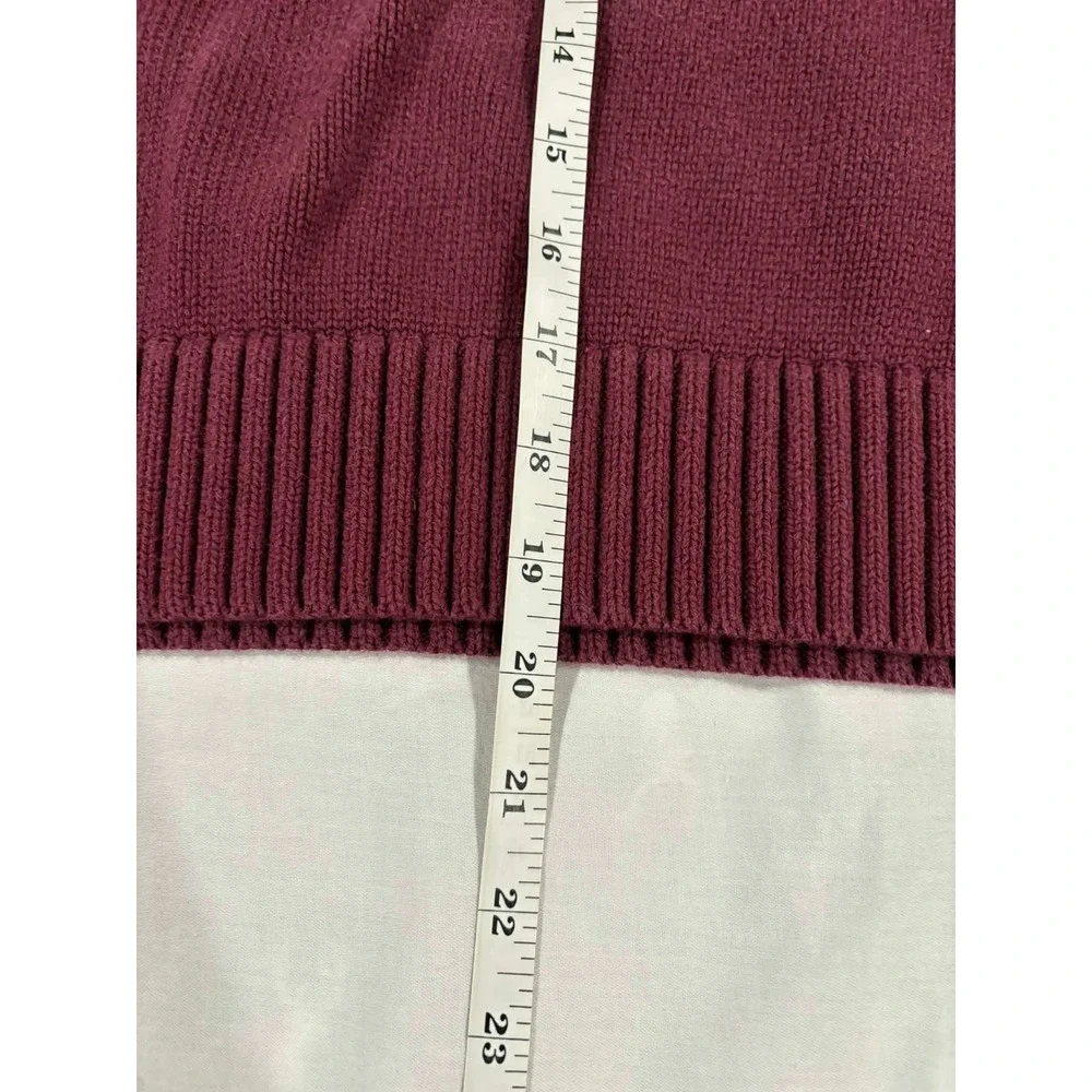 LL Bean Mens Burgundy 100% Cotton‎ 1/4 Zip Sweater XL REG